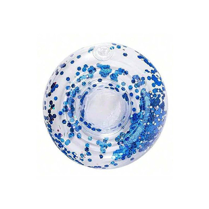 Transparent Inflatable Drink Holder – Sparkling Confetti (6 Colors)