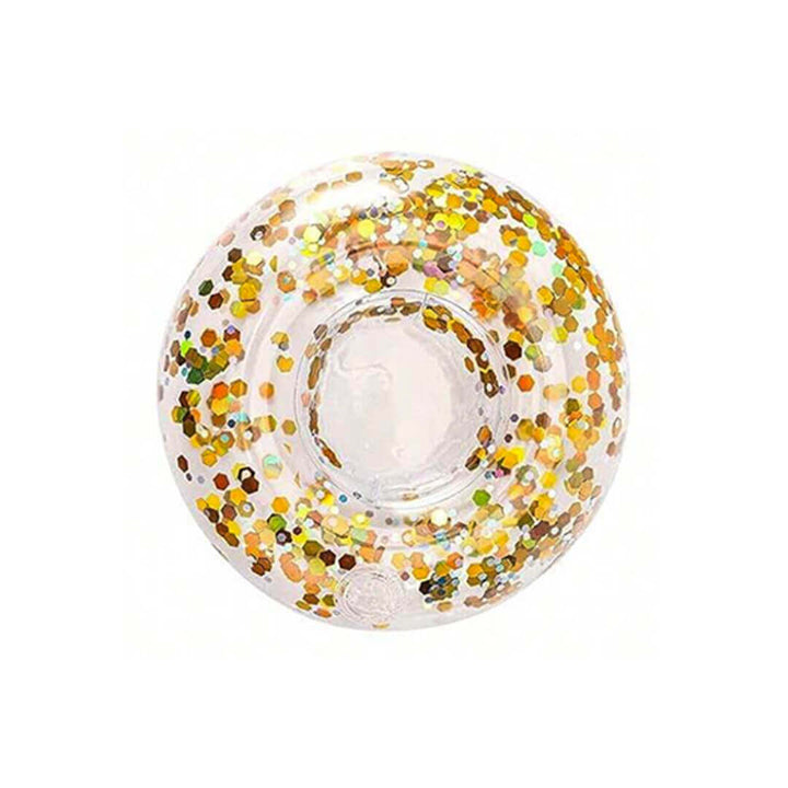 Transparent Inflatable Drink Holder – Sparkling Confetti (6 Colors) Gold