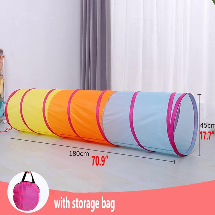 Tricolor Kids Portable Foldable Play Tunnel