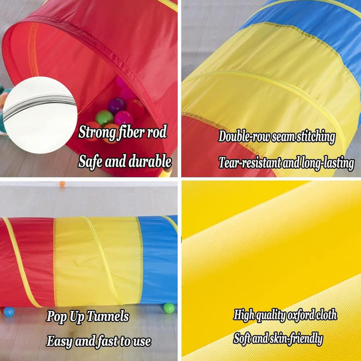 Tricolor Kids Portable Foldable Play Tunnel