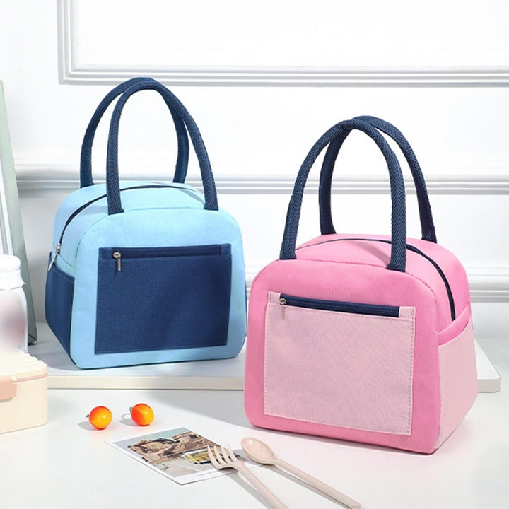 Two-tone insulated lunch bag with leakproof interior