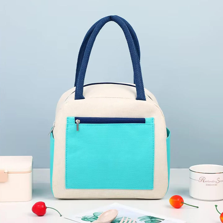 Lunch bag with reinforced handles and large capacity