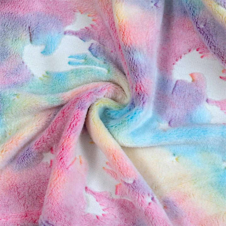Rainbow Unicorn Glow in the Dark Fleece Blanket - 1 x 1.5 m
