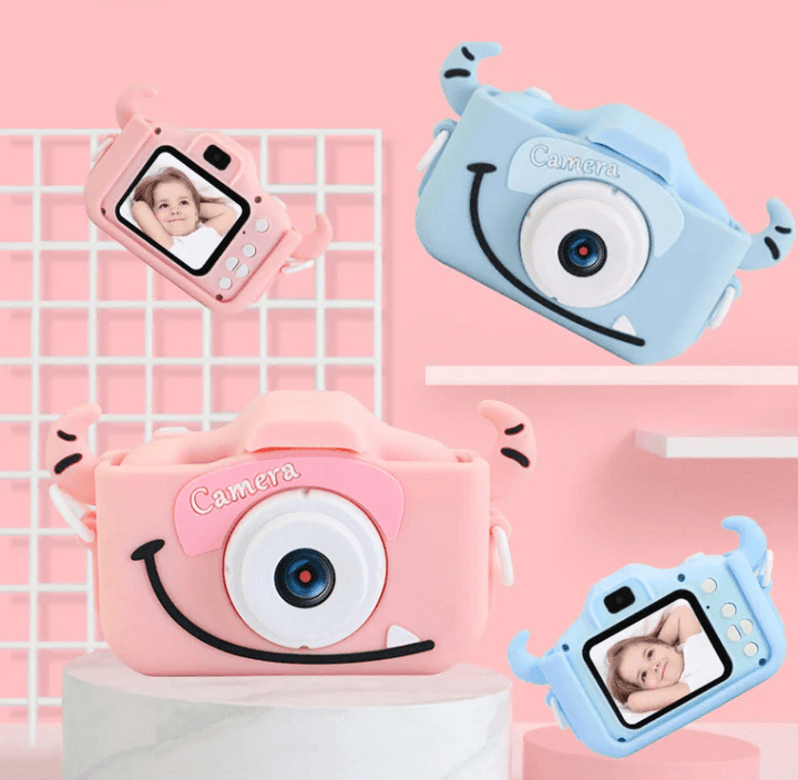 Anti-Drop Dual-Lens Kids Mini Camera + 32GB Card - Cute Monster