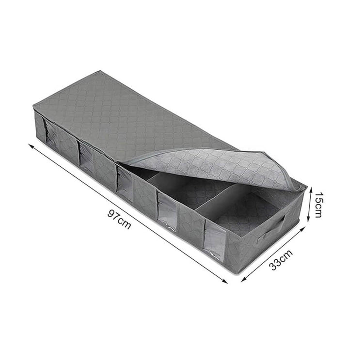 Foldable Under Bed Fabric Storage Organizer with Dividers