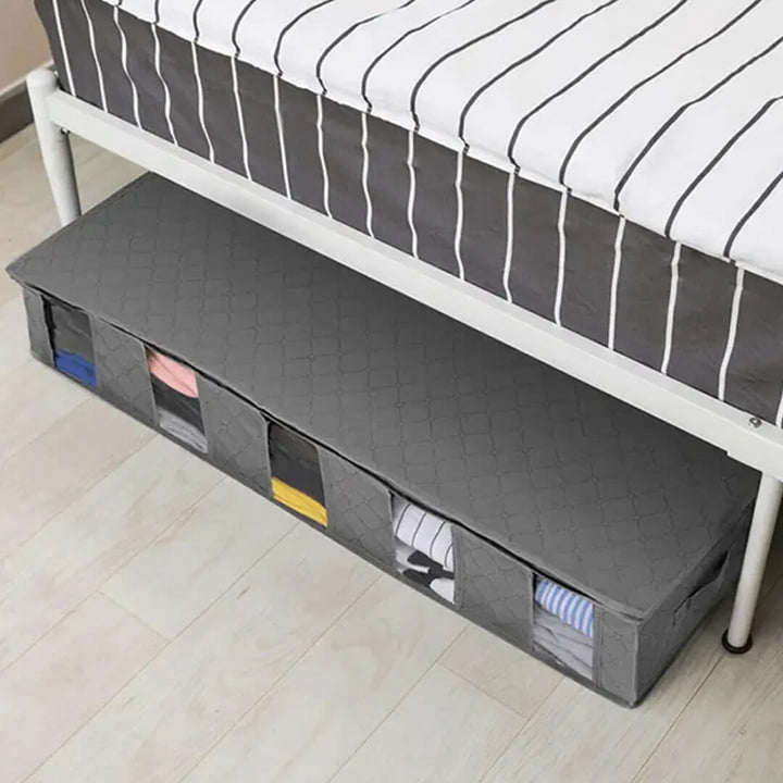 Foldable Under Bed Fabric Storage Organizer with Dividers