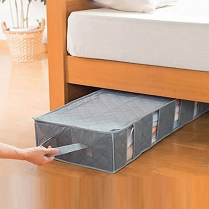 Foldable Under Bed Fabric Storage Organizer with Dividers