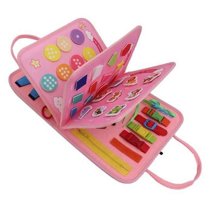 Toddler Travel Activities Sensory Felt Busy Board - Pink Unicorn