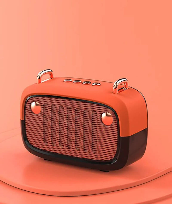 Wireless Bluetooth Speaker with FM Radio – Portable Sound System Orange