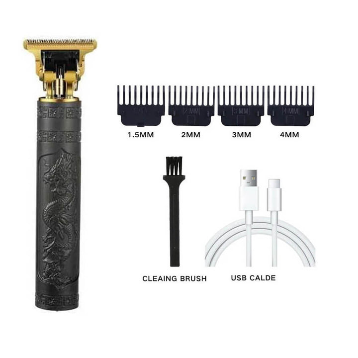 Vintage Electric Hair and Beard Trimmer – USB Rechargeable Dragon Black