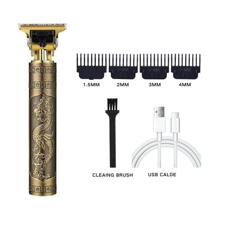 Vintage Electric Hair and Beard Trimmer – USB Rechargeable Snake Gold