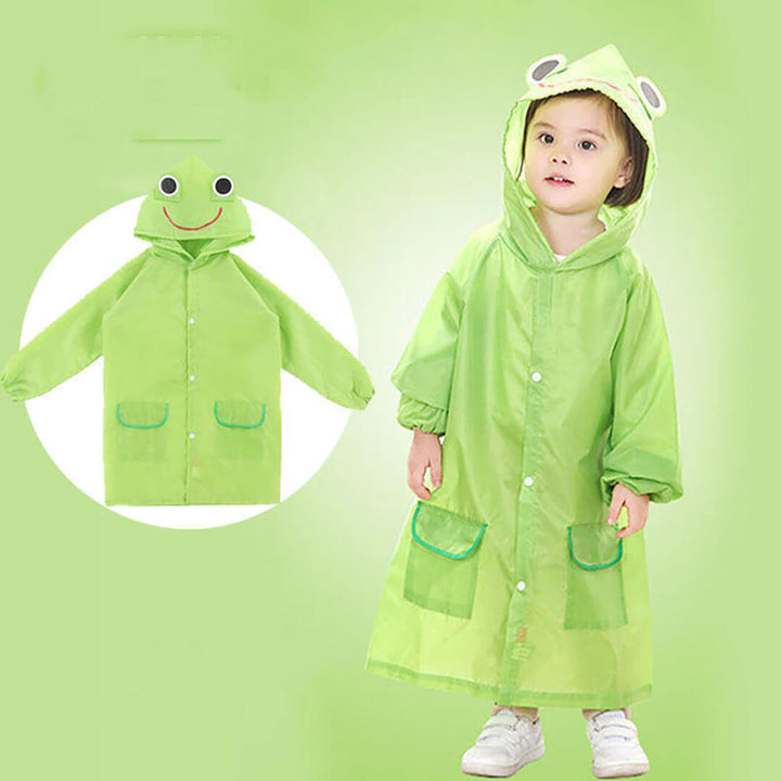 Waterproof Children’s Raincoats – Fun Cartoon Designs (2-5 Years) green