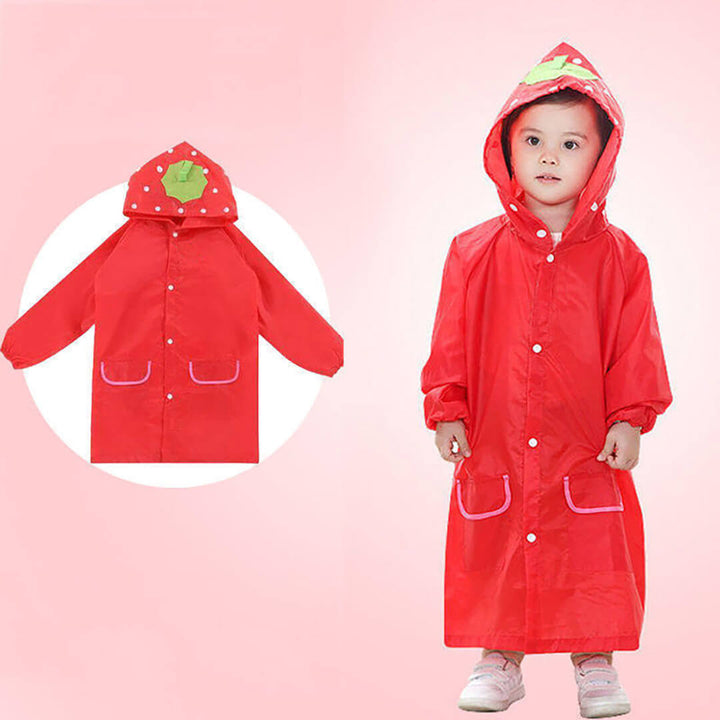 Waterproof Children’s Raincoats – Fun Cartoon Designs (2-5 Years) red