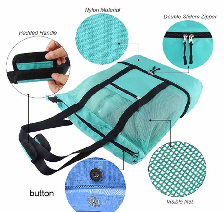 Waterproof Folding Sand-Free Beach & Picnic Mesh Bag