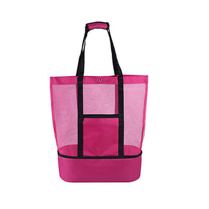 Waterproof Folding Sand-Free Beach & Picnic Mesh Bag Pink