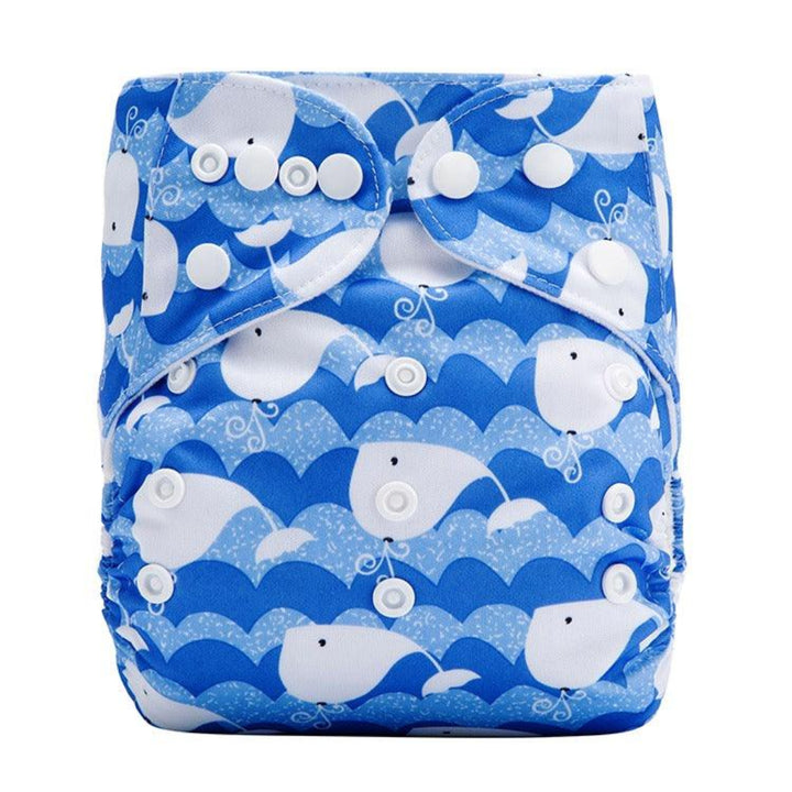 Waterproof Reusable Baby Swim Diaper – Adjustable (3–18M) Whale Blue
