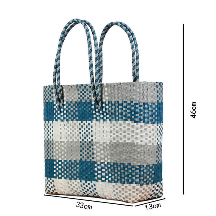 Waterproof Straw Shoulder Bag – Beach & Picnic