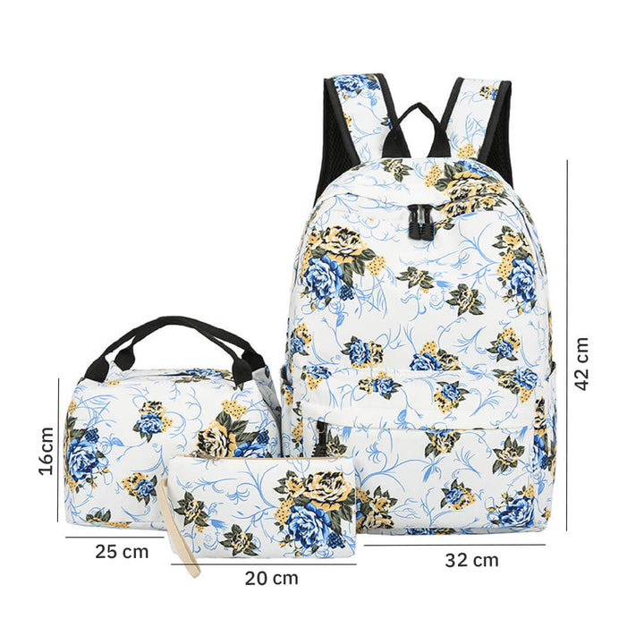 Charming 3-Piece Bag Set – Backpack, Pencil Case, and Insulated Lunch Bag