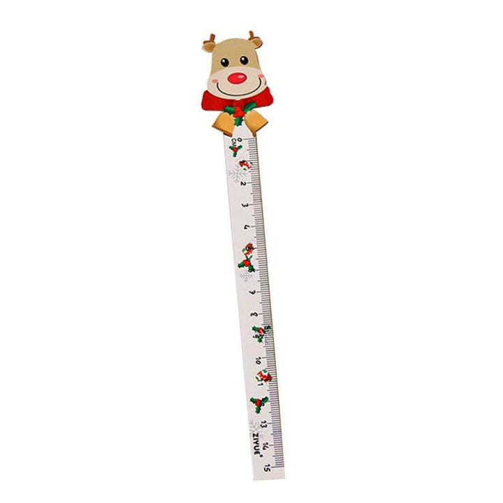 Wooden Christmas ruler with deer design