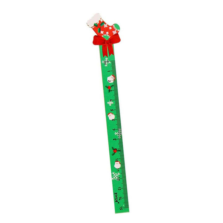 Wooden Christmas ruler with stocking design