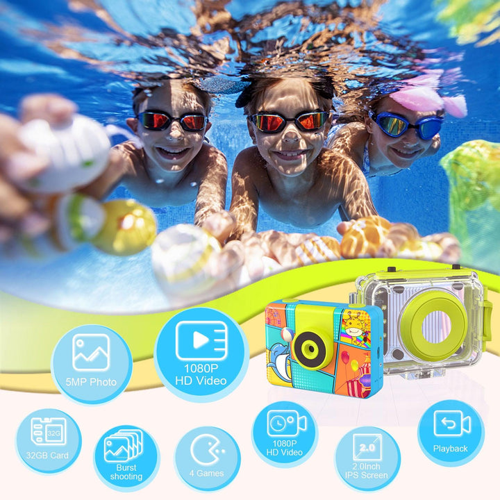 Waterproof Kids Action Camera for underwater photography