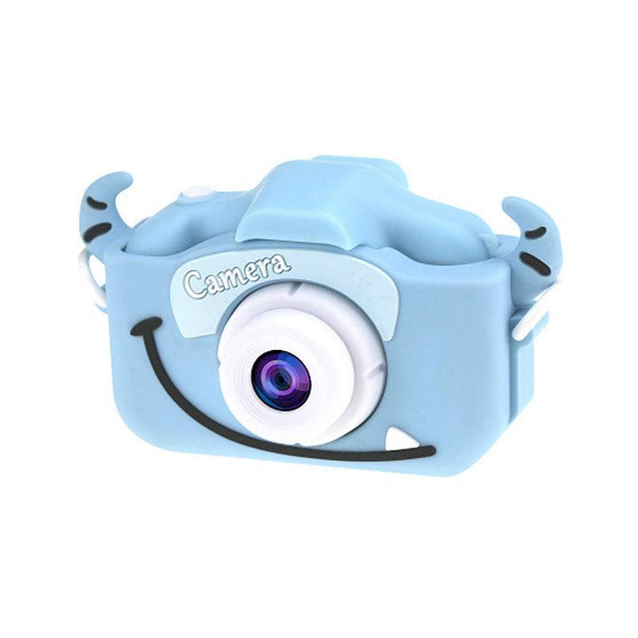 Anti-Drop Dual-Lens Kids Mini Camera + 32GB Card - Cute Monster Blue