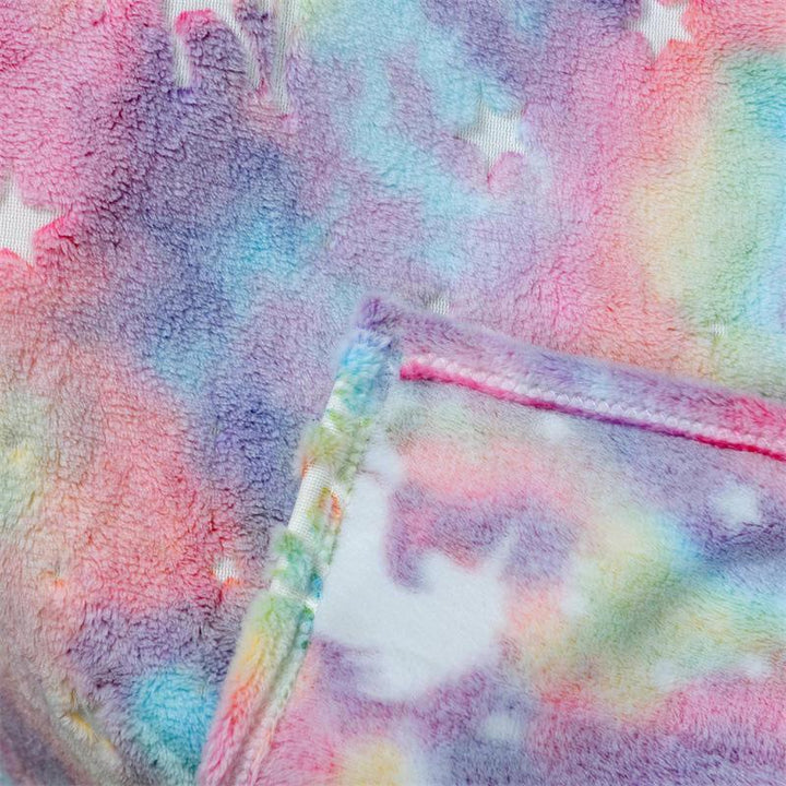 Rainbow Unicorn Glow in the Dark Fleece Blanket - 1 x 1.5 m
