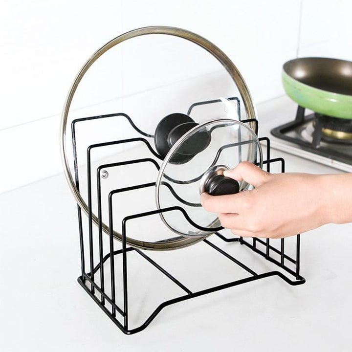 Iron Organizer Rack for Cutting Boards, Lids & Books