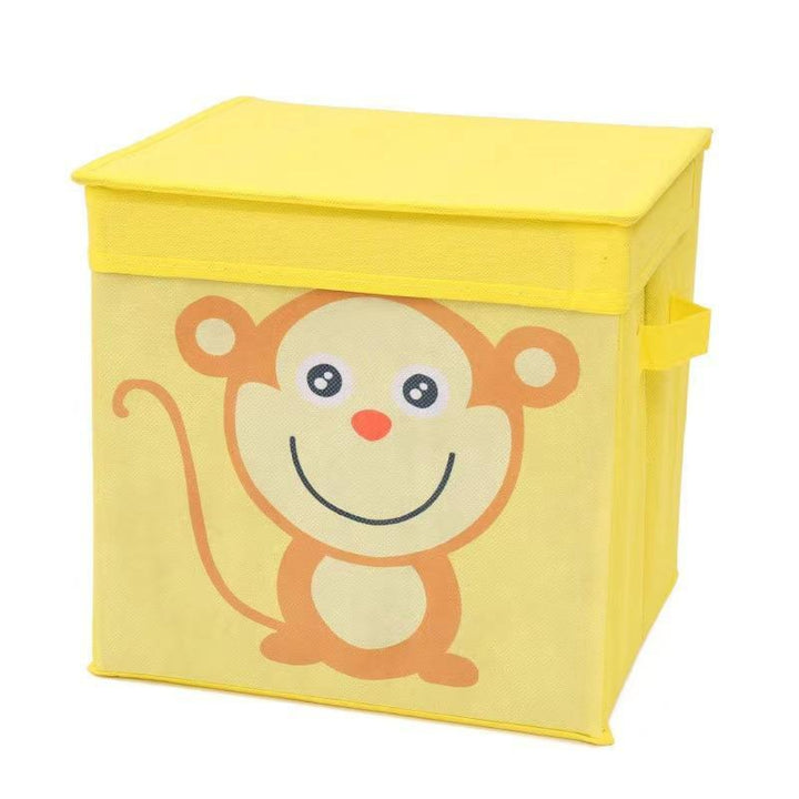 Cute Zoo Collapsible Fabric Toy Storage Organizer (25 x 25 cm) Yellow Monkey 25 x 25 cm
