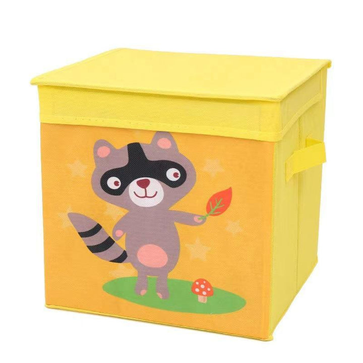Cute Zoo Collapsible Fabric Toy Storage Organizer (25 x 25 cm) Yellow Racoon 25 x 25 cm